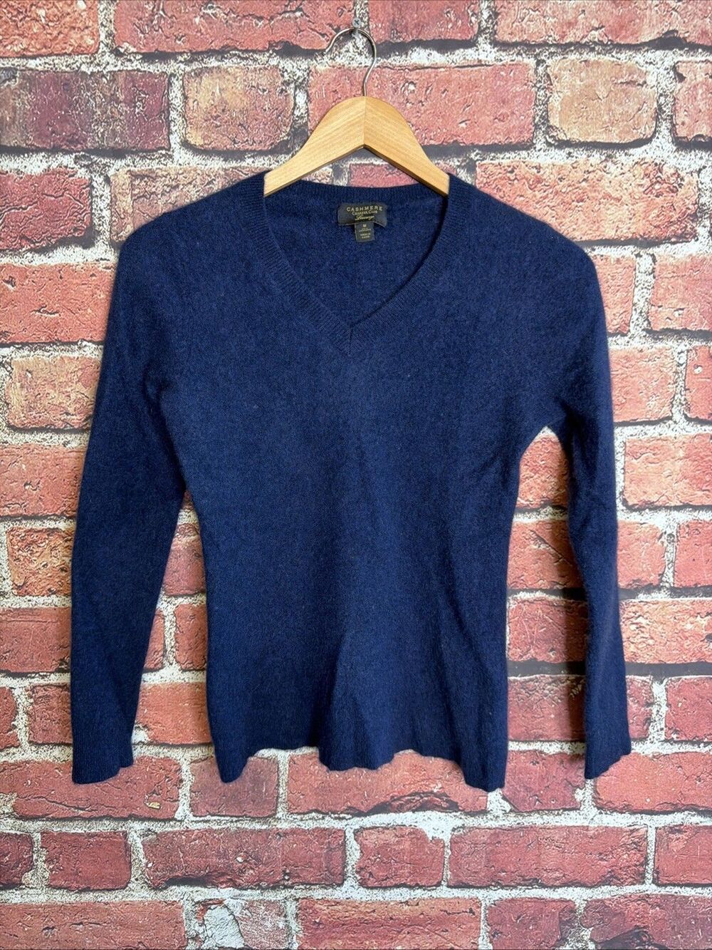 Women’s Luxury Charter Club 100% Cashmere V-Neck Sweater Size Medium Soft Knit